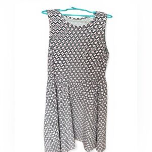 C&A Girls Geometric Print Cotton Dress Size 140 (9-10) Sleeveless